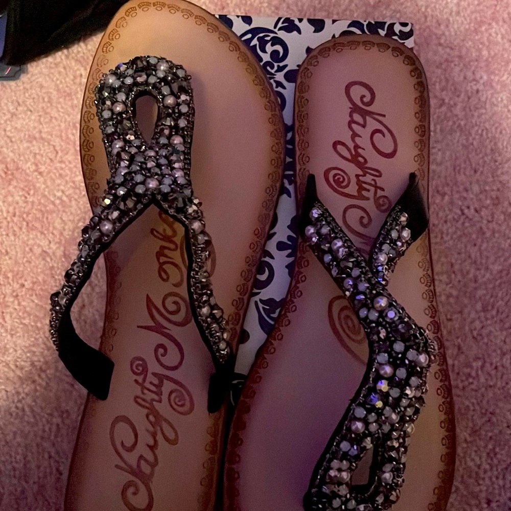 Naughty Monkey Cinderella blingy flats EUC